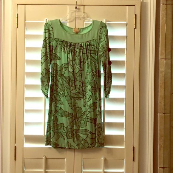 Ella Moss | Dresses | Ella Moss Green Leaf Print Dress Small | Poshmark